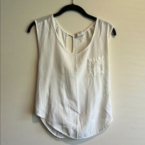 White Sleeveless Cut Out Tank Top